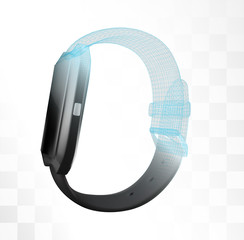black vector smart watch on a white background