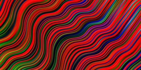 Dark Multicolor vector pattern with curved lines. Colorful illustration in abstract style with bent lines. Template for your UI design.