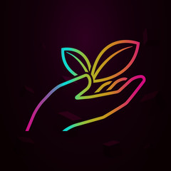 leaf, organic, hand nolan icon Simple thin line, outline vector of Pollution icons for ui and ux, website or mobile application