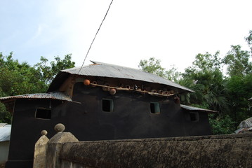 Mud house in West Bengal, India