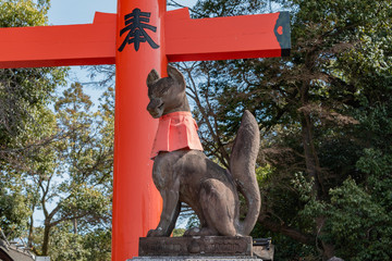 old wooden torii