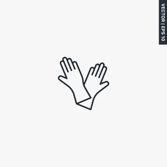 Gloves, linear style sign for mobile concept and web design