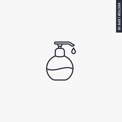 Liquid soap, linear style sign for mobile concept and web design