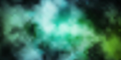 Light Blue, Green vector background with clouds. Colorful illustration with abstract gradient clouds. Pattern for your booklets, leaflets.