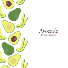 Avocado fruit banner template for design products