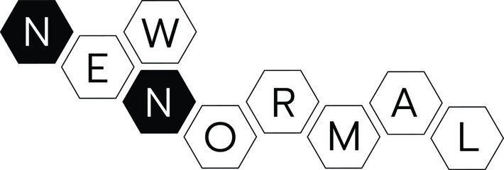 New normal concept word and background banner, wallpaper, COVID-19 concept during coronavirus pandemic and New normal lifestyle concept.
