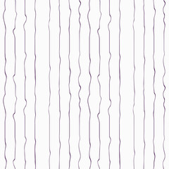 Wavy strips seamless pattern. Vertical orientation hand drawn lines in deep purple color on white background. Endless texture for websites, banners, cards, decorations, covers, fabrics and wrapping.