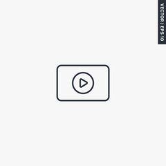 Video player, linear style sign for mobile concept and web design
