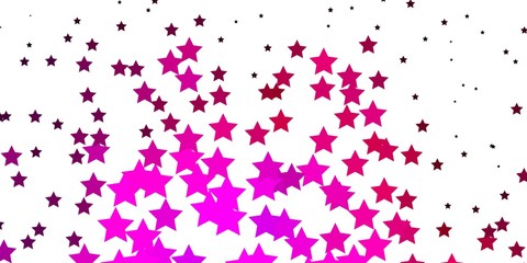 Dark Pink vector layout with bright stars. Colorful illustration in abstract style with gradient stars. Best design for your ad, poster, banner.