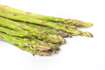 green asparagus isolated on white