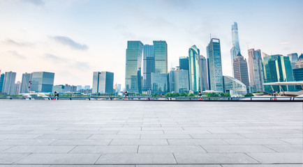 modern city,shanghai skyline in daytime