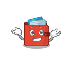 A cute picture of grinning card wallet caricature character