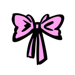 bow - color illustration in a flat style. element for design - gift wrapping, clothes