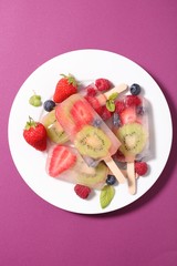 popsicle ice cream with fresh fruit