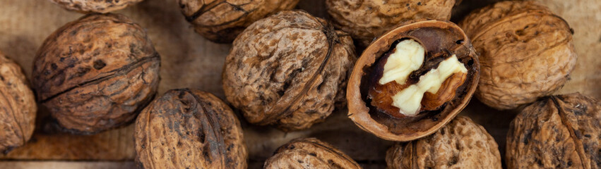 Background made of nuts.