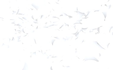 Flying sheets of paper isolated on white background. Abstract money is flying in the air. 3D illustration