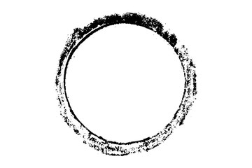 black chalk hand drawing as circle shape on white  background (vector)