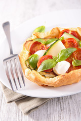 quiche with mozzarella and basil quiche