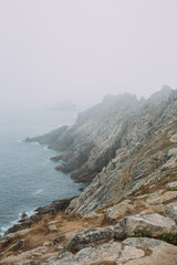Dramatic landscape of Pointe du Raz in Brittany France