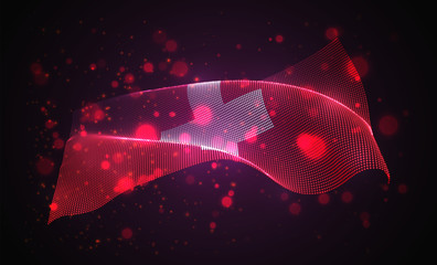 Vector bright glowing country flag of abstract dots. Switzerland