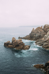 Dramatic landscape of Pointe du Raz in Brittany France
