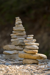 Fototapeta na wymiar concept of balance and harmony. rocks on the coast of the Sea in the nature