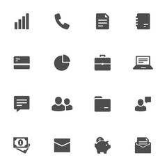 Business concept flat icons in gray