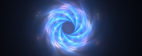 Shutter speed spiral effect on black background