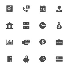 Business signs flat icons in gray