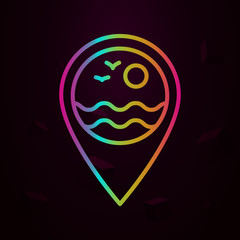 Beach pin nolan icon Simple thin line, outline vector of Swimming poll icons for ui and ux, website or mobile application