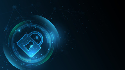 Security cyber digital concept Abstract technology background protect system innovation vector illustration
