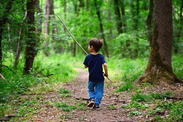 Kid in the forest