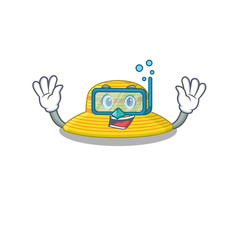 Summer hat mascot design swims with diving glasses