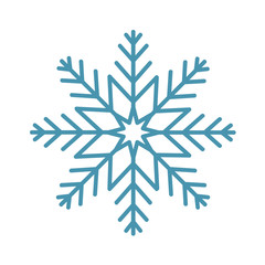 Winter snowflake crystals, christmas snow shapes and frosted cool blue icon, cold xmas season frost snowfall decoration, stock vector illustration