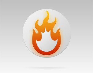Glowing fire sign in vector.