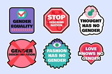 Set of signs to stop gender discrimination