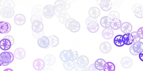 Light purple vector pattern with coronavirus elements.
