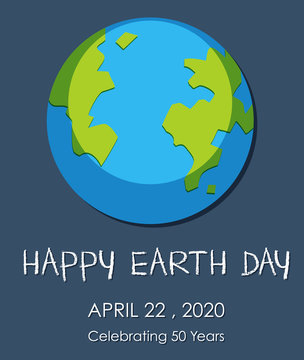 Poster design for happy earth day with earth in the middle
