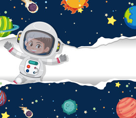 Space theme background with astronaut flying in the space