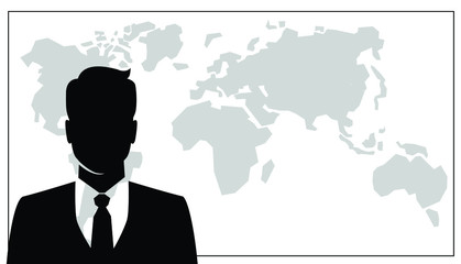 
People icon and map on background