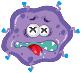 Single cell of virus with expression on the face
