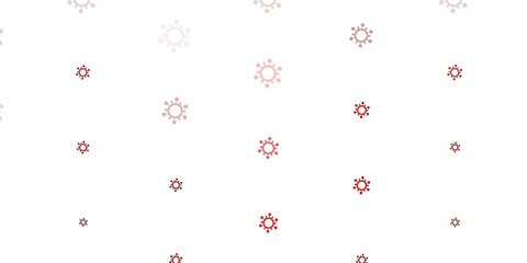 Light Orange vector pattern with coronavirus elements.