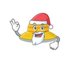cartoon character of summer hat Santa having cute ok finger