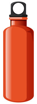 recommend clip art: Water bottle in orange color on white background