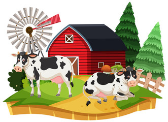 Obraz na płótnie Canvas Cow farm cartoon character on white background