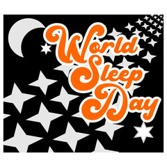 world sleep day, text design.Vector illustration.