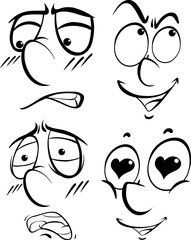 Human faces with different facial expressions