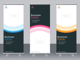 Business banner roll up set,standee banner template,Modern banner.