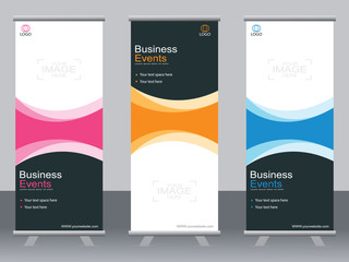 Business banner roll up set,standee banner template,Modern banner.