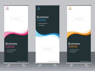 Business banner roll up set,standee banner template,Modern banner.